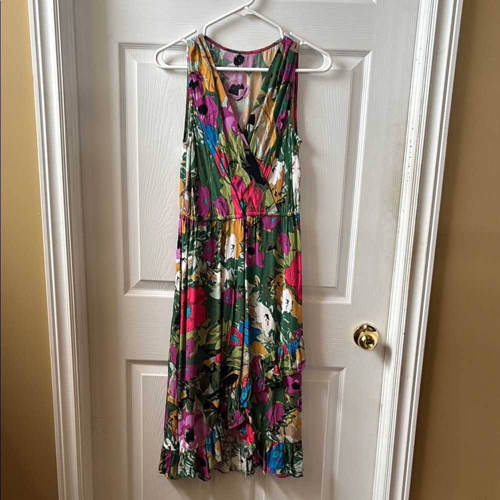 Vibrant Floral Midi Dress - Multicolor